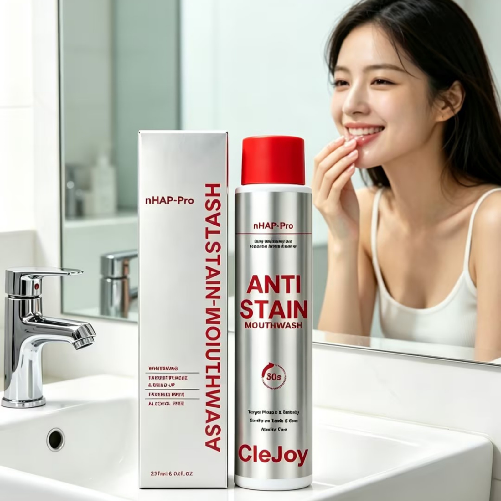 Teeth Whitening Mouthwash - Clejoy Płyn do płukania jamy ustnej